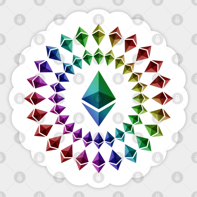 Ethereum – Circle Small Logo – Rainbow Sticker by felixbunny